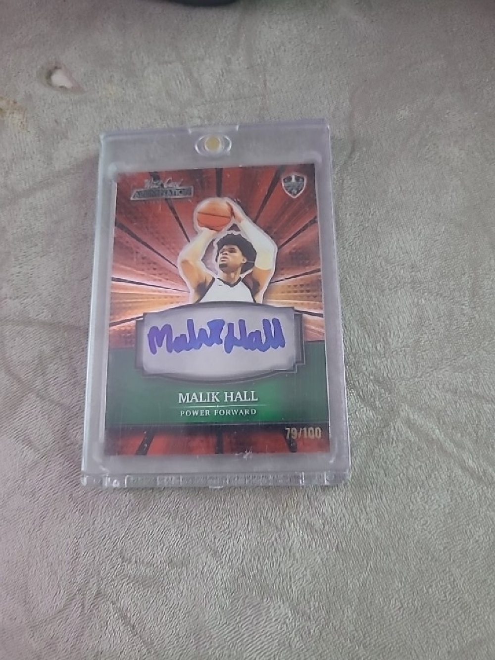 Basketball Trading Card - Malik Hall Autograph (Green/Red)